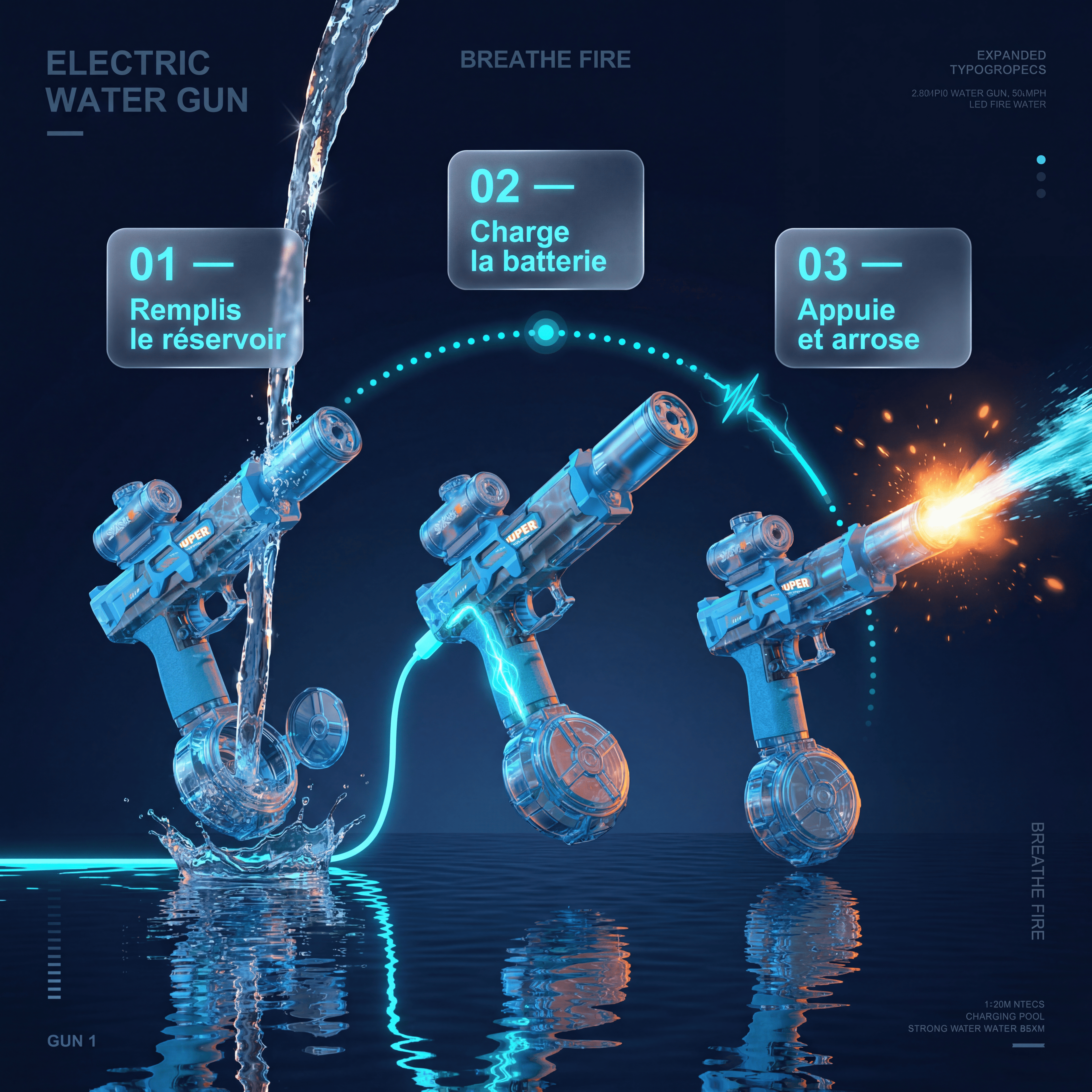 Olyra - Pistolet à eau électrique
