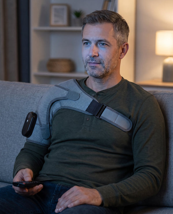Example photo: man on the sofa with the remote, wrap on