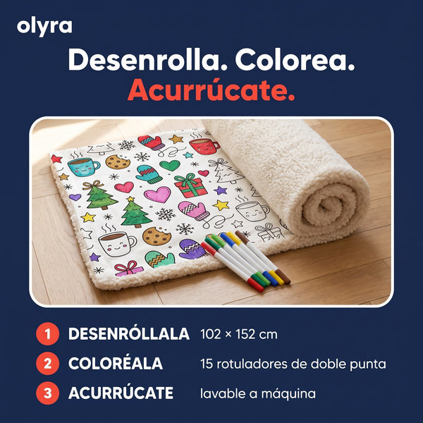 Olyra Sherpa-Decke zum Ausmalen