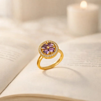 Bague anti-stress - Fleur Améthyste